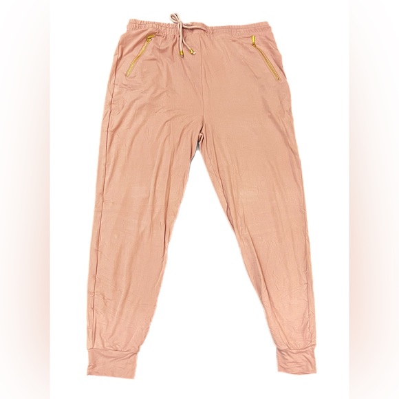 NWT Women’s Plus Size Bae City Dry Rose (Pink) Soft Joggers with Gold Zippers 2X - Picture 7 of 16